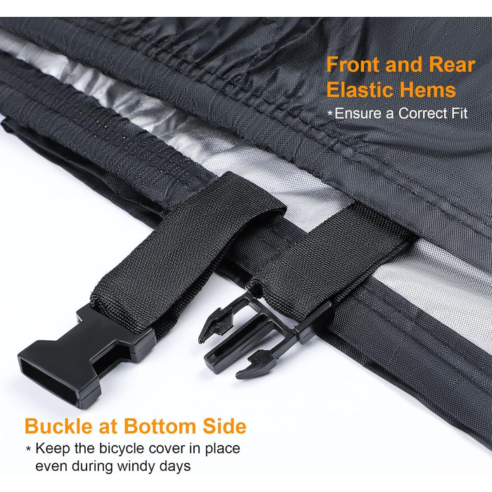 Водонепроникний захисний чохол для велосипеда та електровелосипеда на 2 велосипеди з отворами для замка – з сумкою для зберігання – чорний