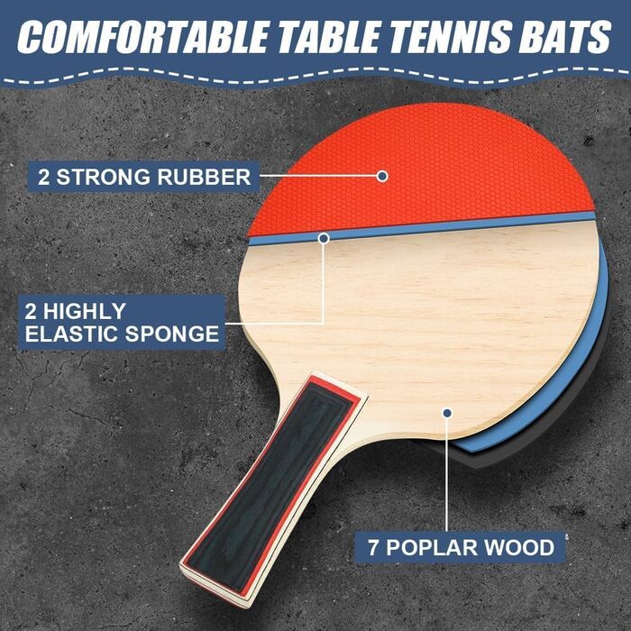 Набір для настільного тенісу Flintronic: 2 ракетки + 3 м'ячі, сумка, для початківців та професіоналів