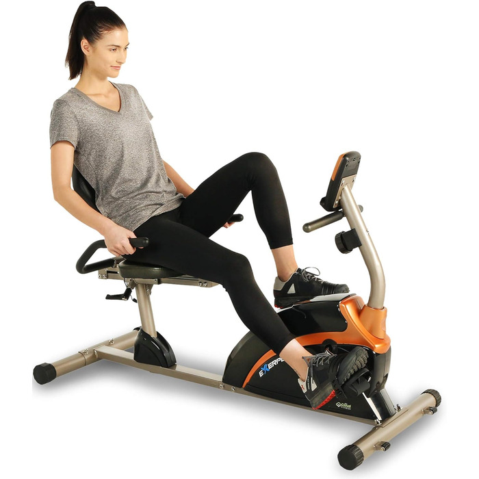 Велотренажер EXERPEUTIC 1500 XL горизонтальний, золото-чорний, для дому