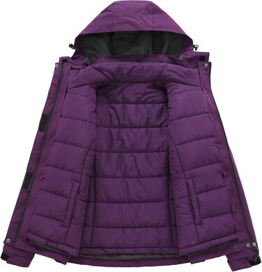 Жіноча куртка 3 в 1 Mountain: вітронепроникна, тепла, для зими та катання на сноуборді. З капюшоном, для походів та активного відпочинку. Колір: темно-фіолетовий (S)