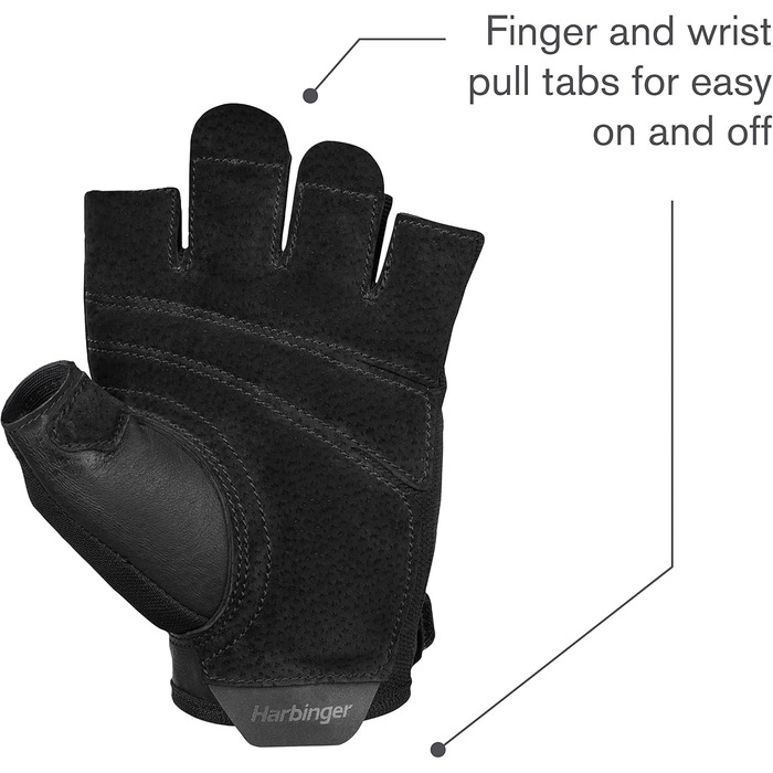 Рукавички Harbinger Pro Gloves: Легкі та гнучкі, для підтримки при помірному навантаженні, унісекс, чорний XL