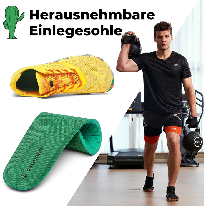 Сагуаро Unisex Barefoot взуття для трейлраннінгу, жовтий, розмір 38 EU (36-48)