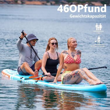 Надувна SUP-дошка COOLCAA 354x86x15 см з аксесуарами, вантажопідйомність до 210 кг, для дорослих і підлітків, преміум-якість