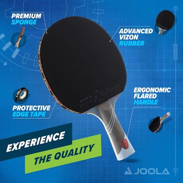 JOOLA Omega Speed – професійна ракетка для настільного тенісу з віскозною гумою, для просунутих гравців, турнірний рівень, ергономічна ручка, швидкісна гра