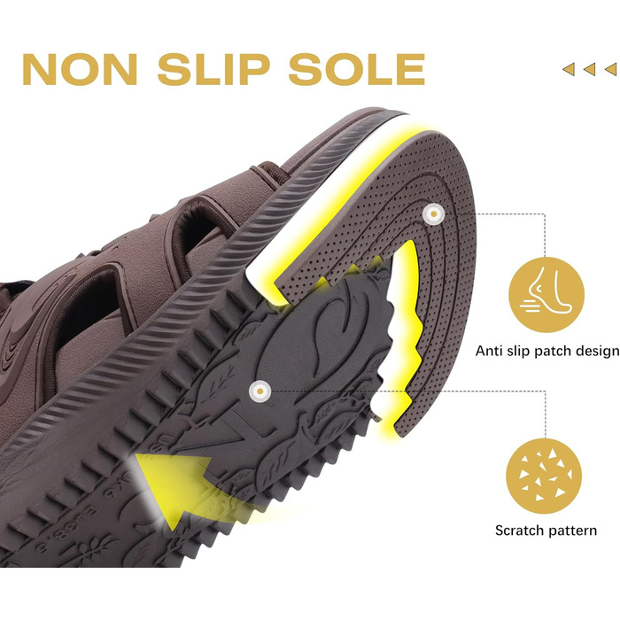 ONCAI Легкі сандалі для жінок, спортивні пішохідні сандалі з підтримкою стопи, ортопедичні сандалі для активного відпочинку, підкладка для плоскостопі, регульовані ремінці, розмір 36-43 (37 EU, Коричневий)