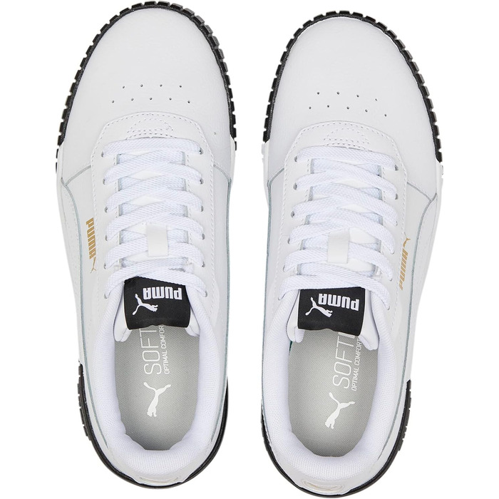 Жіночі кросівки Puma Carina 3.0 білі з золотими деталями, розмір 38 EU