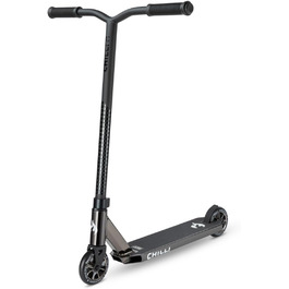 Трюковий самокат Chilli Pro Scooter Rocky, 110 мм PU колеса, для дітей і дорослих, 360° кермо, чорний/неохром