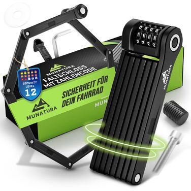 Замок для велосипеда складний 120см LV12 - надійний захист від крадіжки, з кріпленням, числовий код, для велосипеда, електровелосипеда