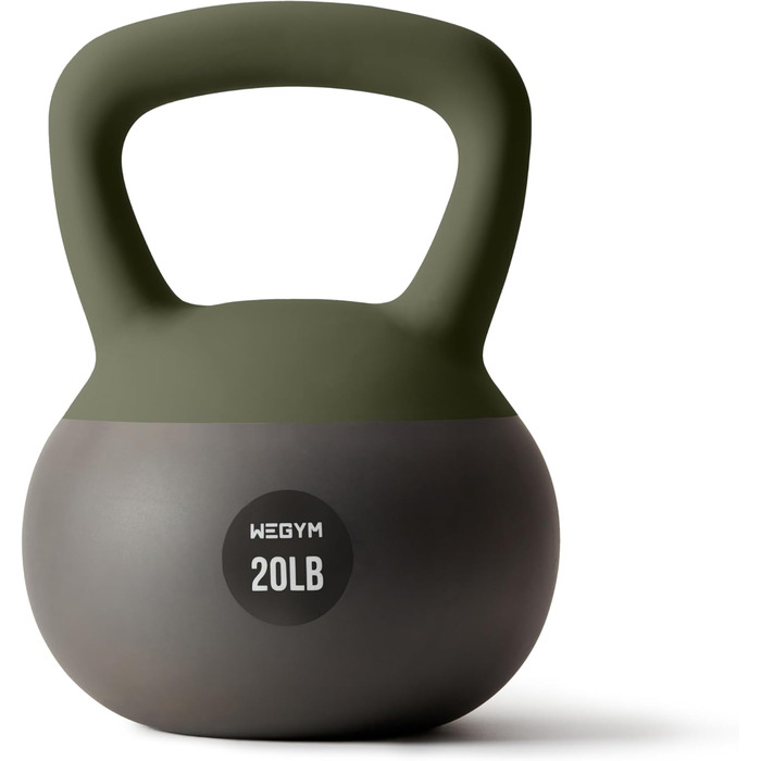 М'які гирі WEGYM з важкої сталі, наповнені піском, для силових тренувань і фітнесу вдома, протиударні, для зміцнення м'язів та кора, колір Forest