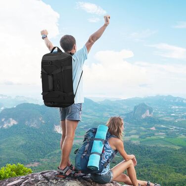 Спортивна сумка для чоловіків та жінок, велика дорожня сумка з відділенням для взуття та мокрих речей, водонепроникна сумка для спорту, тренувань, плавання та подорожей, сумка-вояджер, чорна