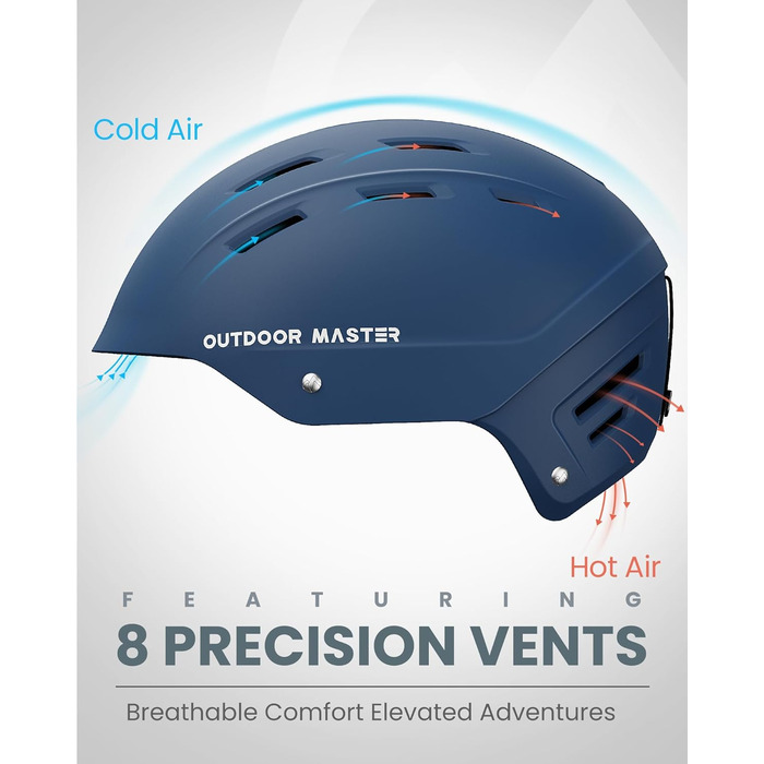 Шолом OutdoorMaster Kelvin II для сноубордингу та лижного спорту (Unisex), темно-синій (54-58 см)