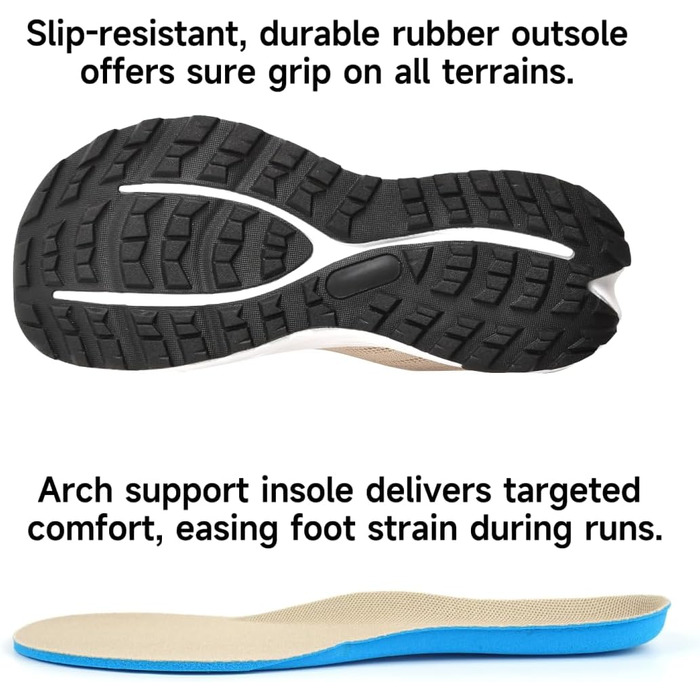 Кросівки для бігу широкі чоловічі/жіночі, зручні, дихаючі, спортивні, розмір 37-47, EU 43, бежеві