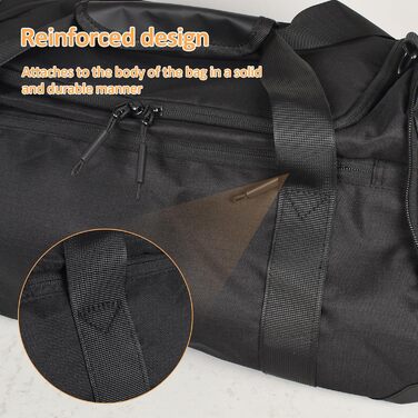 Спортивна сумка для чоловіків та жінок, велика дорожня сумка з відділенням для взуття та мокрих речей, водонепроникна сумка для спорту, тренувань, плавання та подорожей, сумка-вояджер, чорна