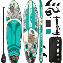 Надувний SUP Board Set для дорослих, 10'6', 320x81x15 см, 150 кг, з аксесуарами та тримачем для камери (зелений)