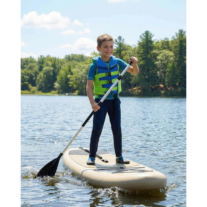 Owntop Світлова жилетка для дітей та підлітків, регульована, з трьохточковим ременем безпеки, легка, для каякінгу, плавання, риболовлі та снорклінгу (Блакитна, M)