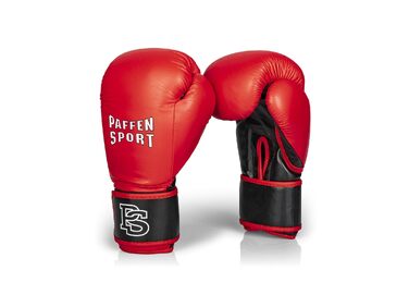 Боксерські рукавички PAFFEN SPORT Allround Eco для тренувань та спарингу, 16 унцій (Червоний/Чорний)