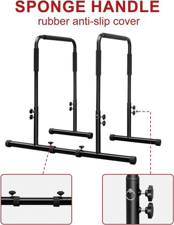 Регульована турнік-станція для віджимань та підтягувань, сталева, для дому та фітнесу