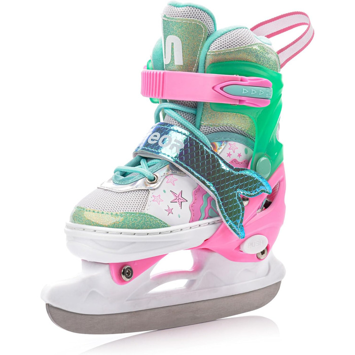 Дитячі ролики Meteor Vertellbare 4-в-1 – ролер, інлайн, ролерблейди для дітей, ABEC-7, PU-колеса, алюмінієвий фрейм, розміри X25-28, 30-33, M34-37 (S, Рожевий Русалка)