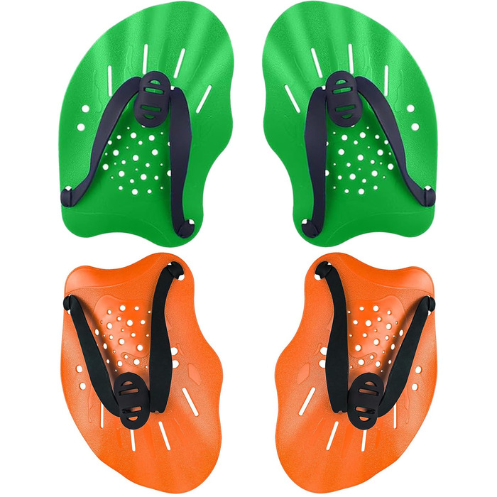 Набір ручних плавальних весел (2 шт.) для тренувань, дорослих та дітей, унісекс (зелені)