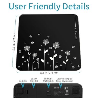 Ваги Vitafit для людей: цифрові, точні, до 182 кг, чорні