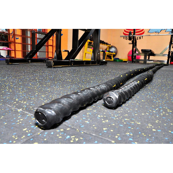 Батл-роуп Signature Fitness з полідакрону, 3,8 см, 9,2/12,4/15,2 м – важке канатне тренування для домашнього спортзалу