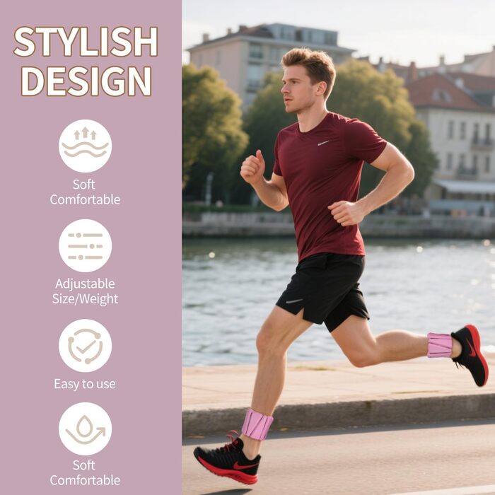 Набір кишенькових вагів KOOOGEAR 2 шт. (0,5 кг * 2) для фітнесу, бігу, гімнастики, чорний та рожевий