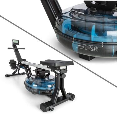 Capital Sports Rowshaper: Тренажер для веслування з водним опором, складаний, до 150 кг, сірий