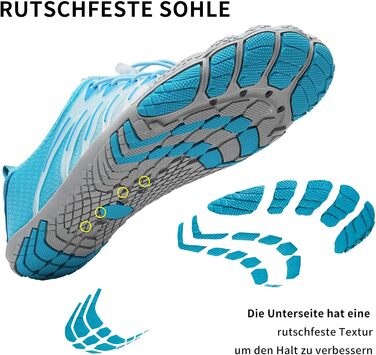 WateLves Барфути жіночі та чоловічі водяні та пляжні шльопанці, кросівки для трейлраннінгу та фітнесу, швидко сохнуть, з антиковзкою підошвою та широкою передньою частиною, білий, помаранчевий (градієнт білий-блакитний), 37 EU