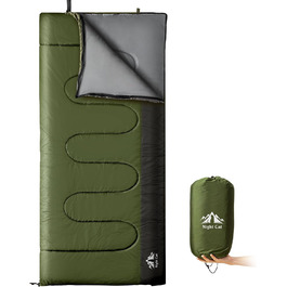 Спальний мішок Night Cat для дорослих, 3 сезони, 80x190 см, зелений