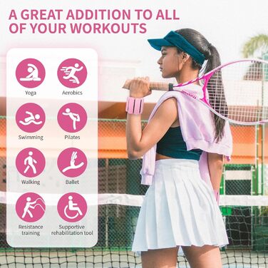 Набір вагів для зап'ястя та щиколоток, 1 кг, регульовані, для йоги, танців, пілатесу, кардіо, аеробіки, ходьби (2 шт.)