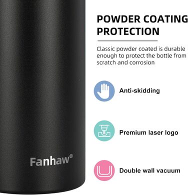 Фанав 600мл ізольована спортивна пляшка для води з трубочкою з нержавіючої сталі для школи, дітей, чоловіків та жінок (600мл, фіолетово-зелений)