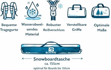 Чохол-сумка для сноуборда Bjerg Boardbag (до 170 см), темно-червоний, Made in Europe