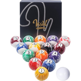 Набір куль для більярдного столу: 16 куль, мармур, стиль Swirl, Deluxe White Marble