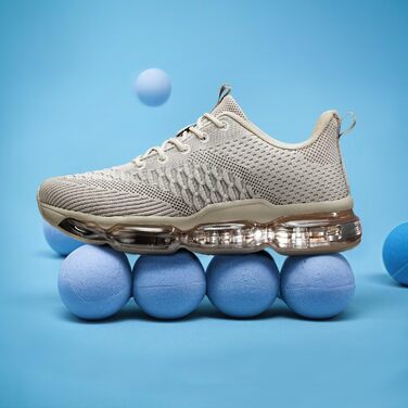 Чоловічі кросівки для бігу з повітряною подушкою, дихаючі, для тенісу, модні, з неслизькою підошвою, для тренувань, відпочинку, спорту, фітнесу, комфортні туристичні черевики (40 EU, Хакі)