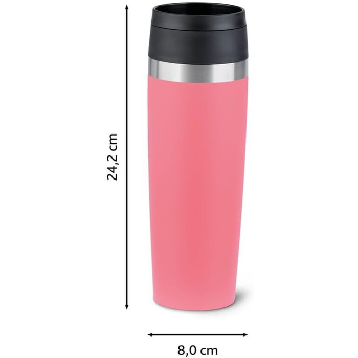 Термокухоль Emsa Travel Mug Classic 0,5 л, нержавіюча сталь, з гвинтовим затвором та відкриттям на 360°, Petrol Blau