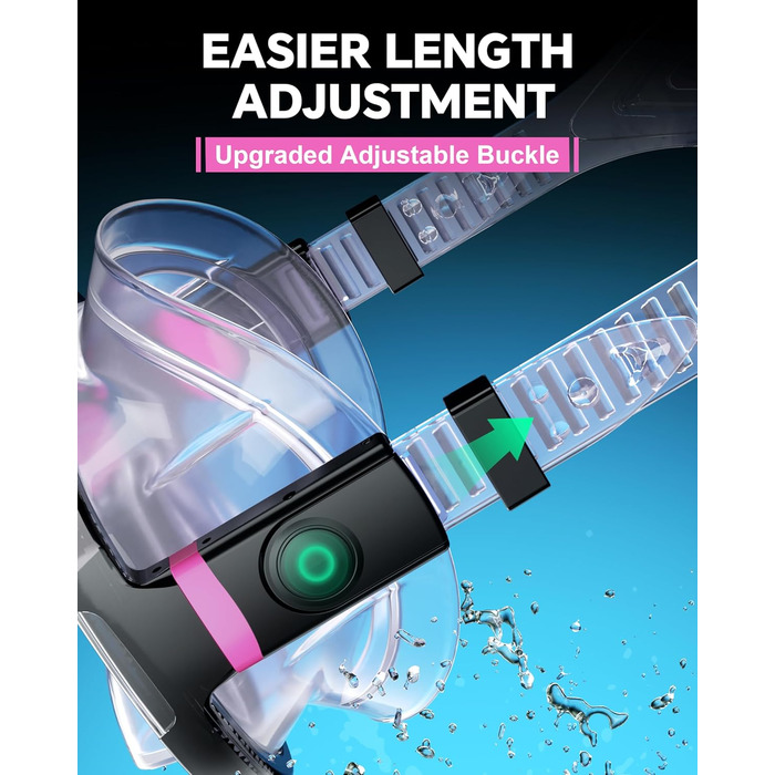 Набір для снорклінгу G2RISE для дорослих: маска та трубка, чорно-рожевий