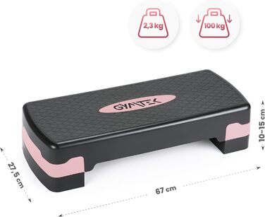 Queenfit Step платформа для аеробіки - регульована фітнес-платформа для дому, 2-рівнева