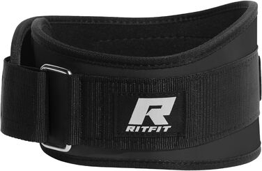 Пояс для важкої атлетики RitFit 6'' (15 см) для чоловіків та жінок, чорний, з липучкою, для пауерліфтингу, бодібілдингу та силових тренувань, розмір S
