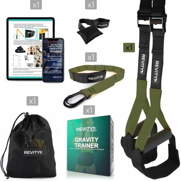 Тренувальна стрічка Revity Gravity Trainer 280 см, 1-160 кг, багатоколірна
