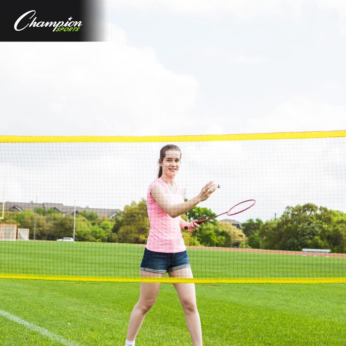 Мережа спортивна Champion Sports регульована для волейболу, тенісу, піклболу та бадмінтону 45.7x160 см жовта