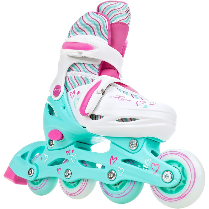 Інлайнери для дітей RAVEN Loret Mint/Pink, регульовані, з LED підсвіткою, 27-30 розмір