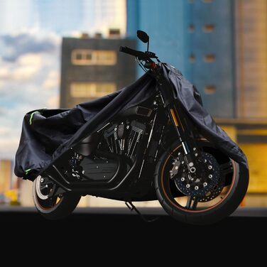 Накладна для мотоцикла 3XL (265x95x125 см) - водонепроникна, зимостійка, з оксфорду, з відбивачами та отворами для замка