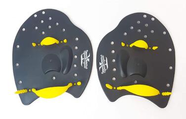 Пальмарі Професійні плавальні палетки з гумкою для тренувань у басейні, чорний/жовтий