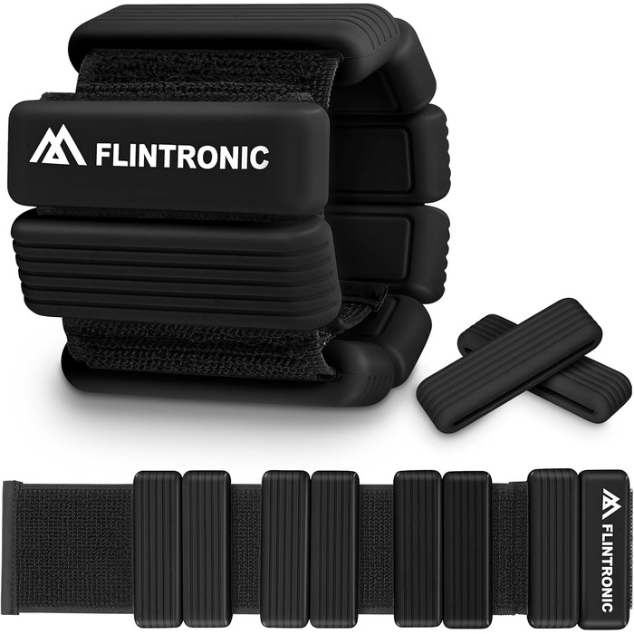 Комплект силіконових обважнювачів Flintronic для зап'ясть і щиколоток, 2 шт по 0,5 кг, чорні, для бігу, йоги, танців, фітнесу, чоловіків і жінок