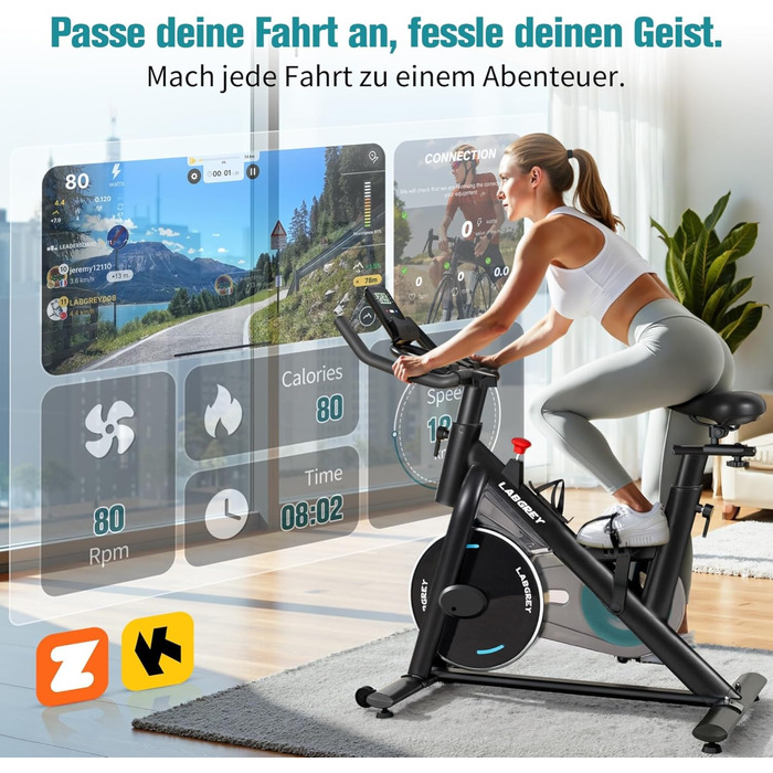Стаціонарний велотренажер з магнітним опором, підтримкою додатків, тихим індоор-велосипедом для дому, LCD-дисплеєм, тримачем для планшету та зручним сидінням