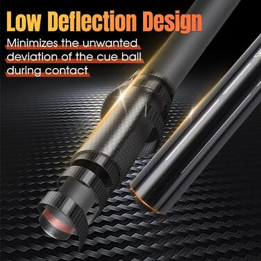 PODAYUDE Біліардний кий 'Маленький монстр' з карбону, 3 частини - кий для брейка та джампа, 12.9 мм наконечник, сумка з PU шкіри