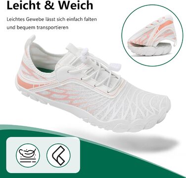 Жіночі шльопанці-сланці SAGUARO для плавання та відпочинку, дихаючі, швидко сохнуть, широка передня частина, розмір 35-43, білий (35 EU, помаранчевий)