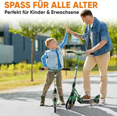 Міський ролер Hurtle Roller Kinder 10 років – складний, регульований по висоті 84–98 см, самокат для дітей та дорослих зі стійкою, з ремінком, до 100 кг, камуфляж