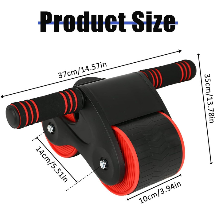 AB Wheel TWSOUL: тренажер для пресу з автоматичним пружинним відскоком та килимком для колін