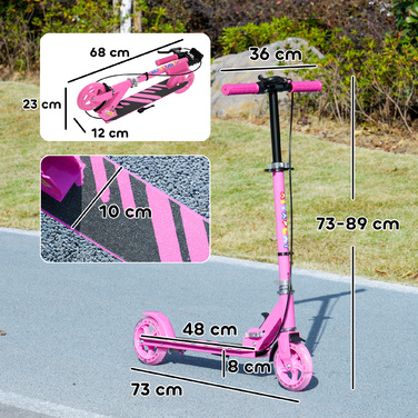 AIYAPLAY Scooter Дитячий складаний дитячий самокат з регульованою висотою керма, 2 колесами, що світяться, ручним гальмом і заднім гальмом Самокат Самокат для 3-8 років Діти рожеві | Аосом